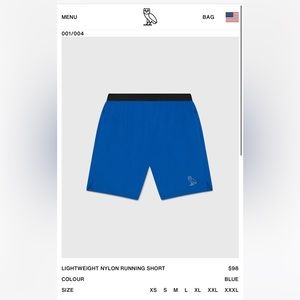 Men’s ovo athletic shorts size small blue